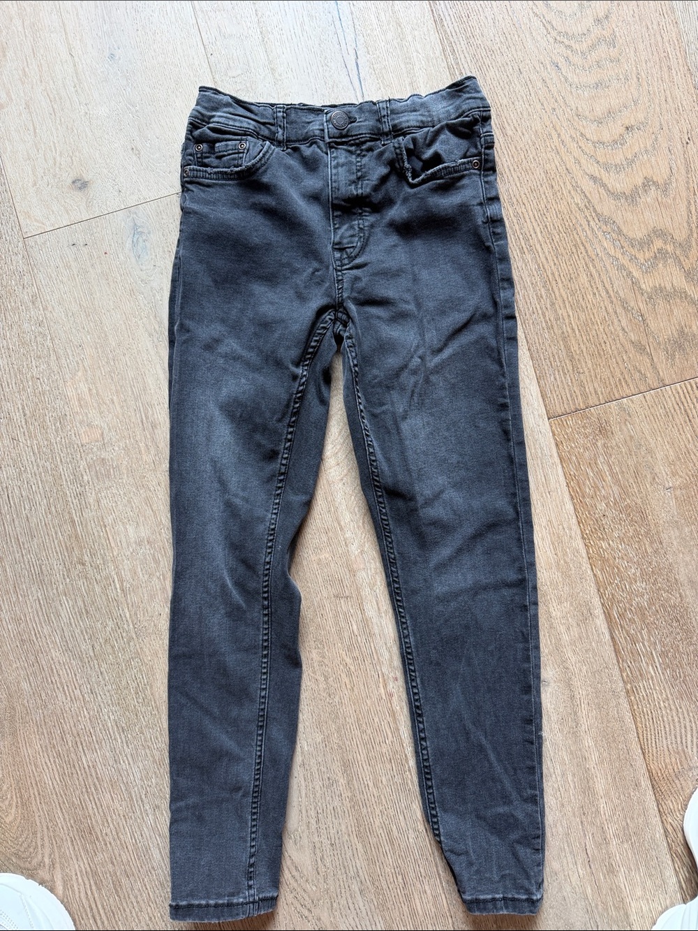 Zara Girls Skinny Fit Jeggings Black Washed Denim Stretch Size 11-12